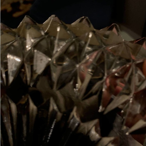 Vintage Diamond Point Crystal Bowl with Silver Plated Rim Celtic Made in England - Picture 10 of 13